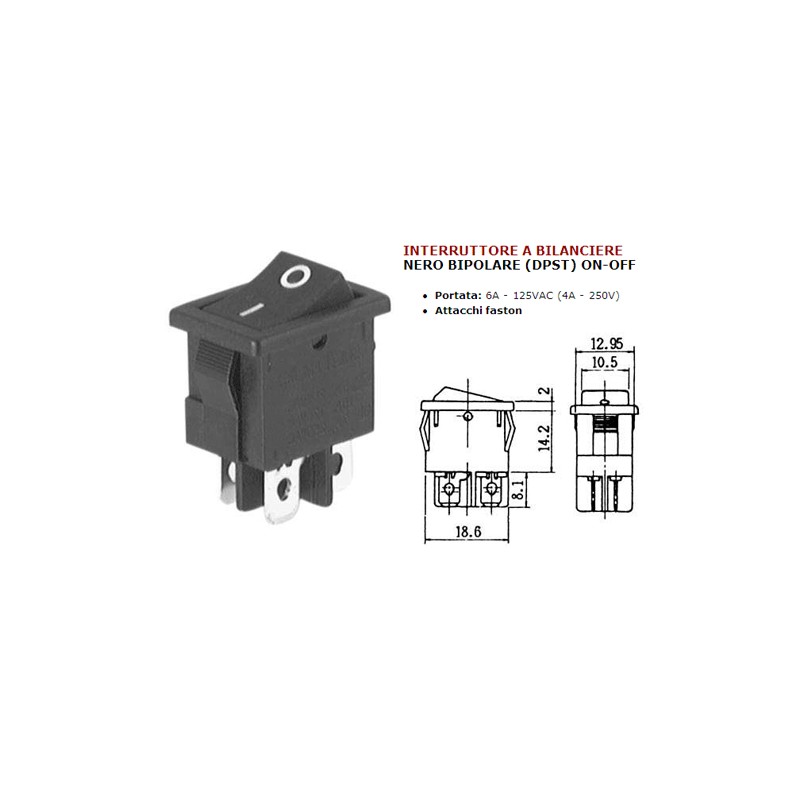 Interruttore bipolare bilanciere on-off 4a 3443500