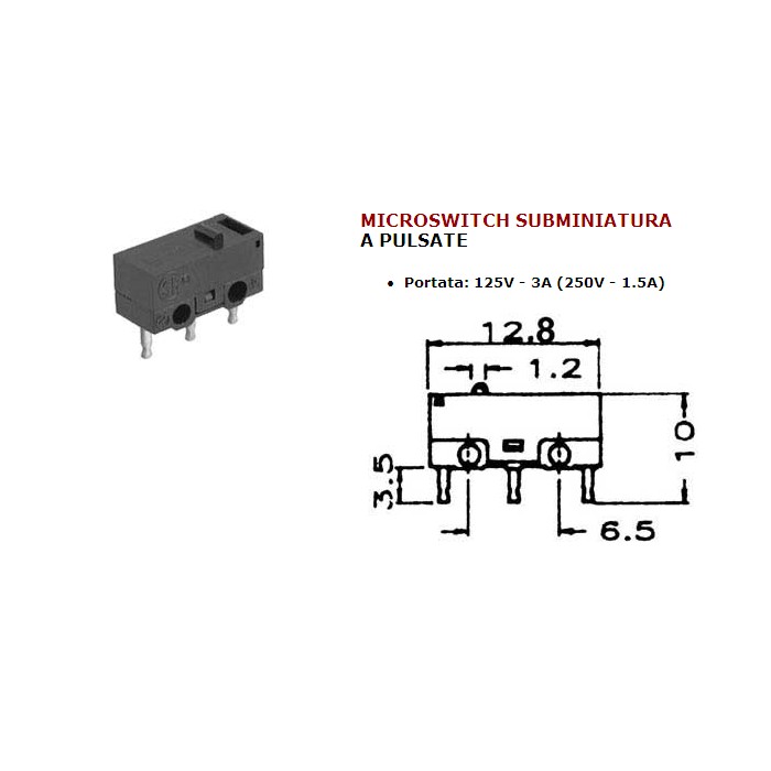 Inverseur électrique à micro-interrupteur miniature à...