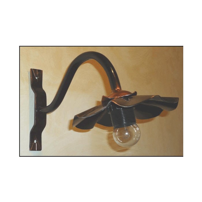 Lampione applique da muro nero/rame e27 