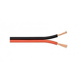 Câble plat électrique rouge / noir bipolaire 2x0,50 cs050rn