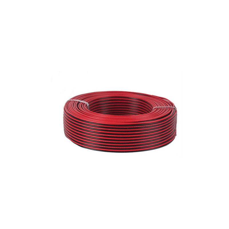 Câble plat électrique rouge / noir bipolaire...