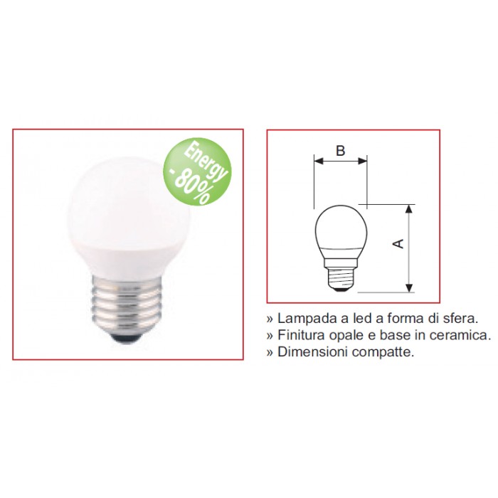 Kleiner ball lamp led e27 k2700 5,5  41 w 470lm 