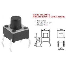 Micro pushbutton with shaft h.7mm 50ma 12v tact switch radio controls
