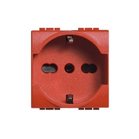 Presa schuko bipasso rossa living int l4140/16r ticino