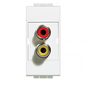 Modulo light living doppio presa rca audio video n4269r ticino