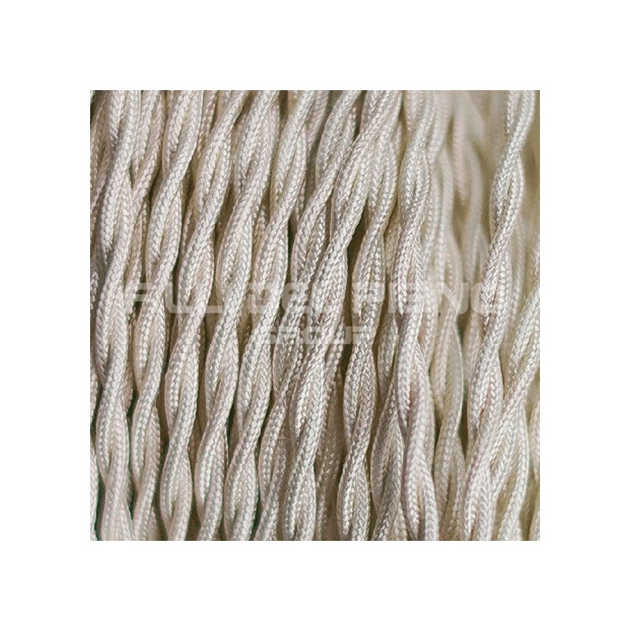 Chandelier cable braid silk fabric 2x0,75mm ivory