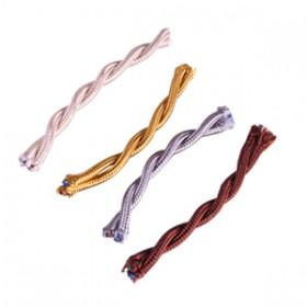 Cavo lampadari treccia stoffa seta 2x0,75mm blu244