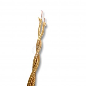 Electric cable chandeliers braid cloth fabric 2x0,75mm gold