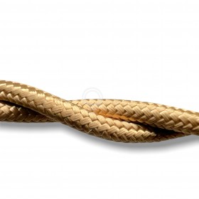 Cavo elettrico lampadari treccia stoffa tessuto 2x0,75mm oro