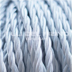 Cavo lampadari treccia stoffa seta 2x0,75mm bianco ottico