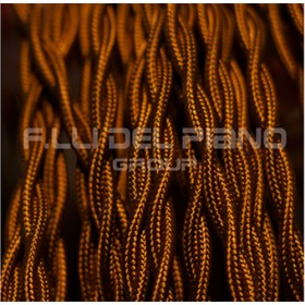 Cavo elettrico lampadari treccia stoffa seta 2x0,75mm whiskey