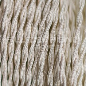 Cavo lampadari treccia stoffa seta 3x0,75mm avorio