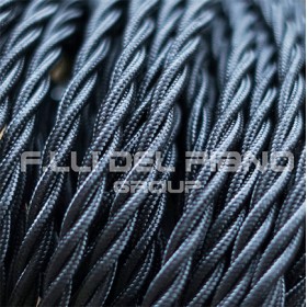 Electric cable braided silk fabric section 3x0,75mm black