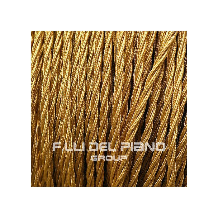 Electric cable braided silk fabric 3x0,75mm antique gold...