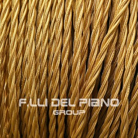 Câble électrique en tissu de soie tressé 3x0,75mm couleur or