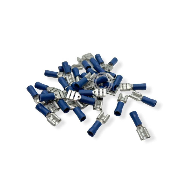 Faston-Stecker, halbisoliert, blau, 6,3 Stück,...