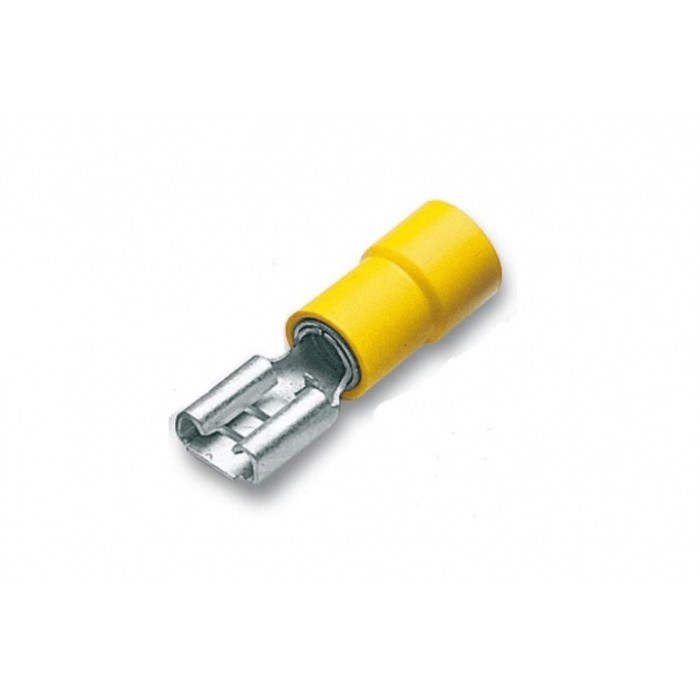Gelber halbisolierter Faston-Buchsenstecker 6,3 Stk. 100...