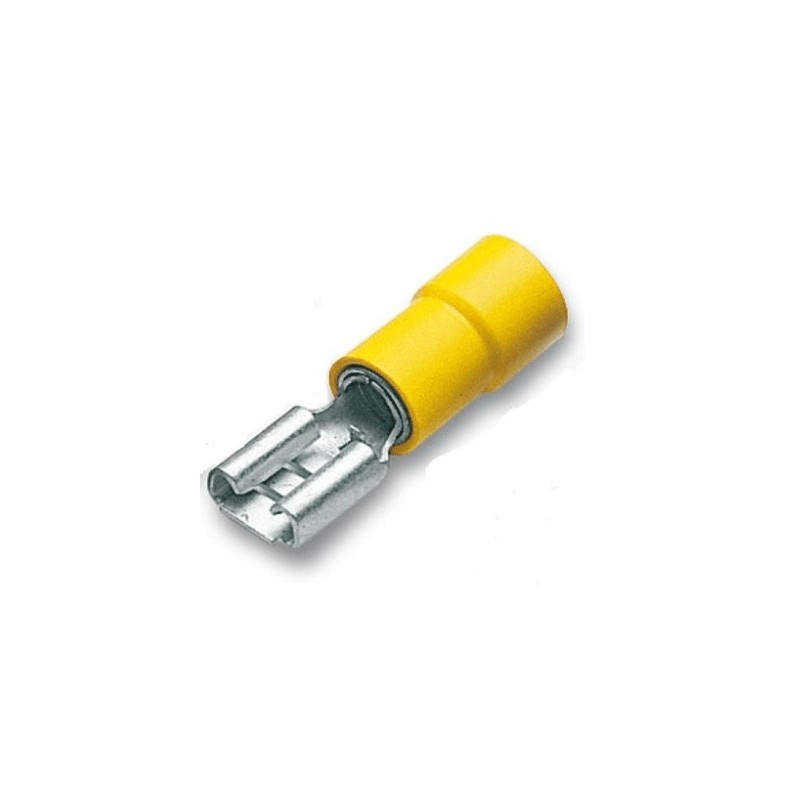 Gelber halbisolierter Faston-Buchsenstecker 6,3...