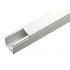 Weißer Kabelkanal 100x60 mit Abdeckung für 2 Meter lange Elettrocanali-Leiste