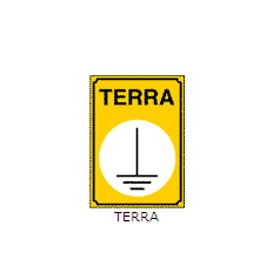 Cartello segnale dispersore terra giallo elettrico