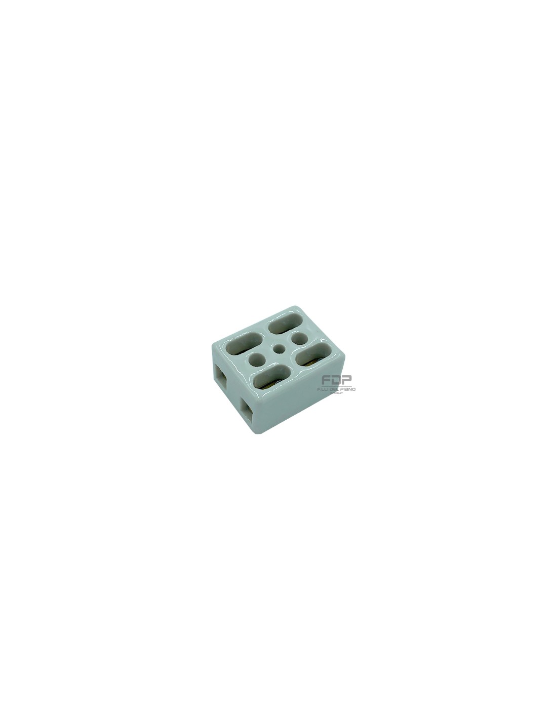 Bornier Céramique Haute Température 2 Voies - 39x31.5x23mm, Résiste Jusqu'à 800°C, Pour Chauffages, Fours, Applications Industrielles - 7
