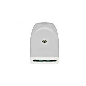 Presa elettrica volante bipasso 2p+t 16a p17/11 assiale bianco vimar