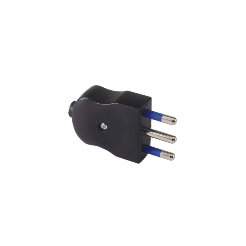 Compact electric plug 2 poles t 16a black 05060...