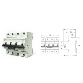 Interruttore magnetotermico 80a 10ka 6m aeg