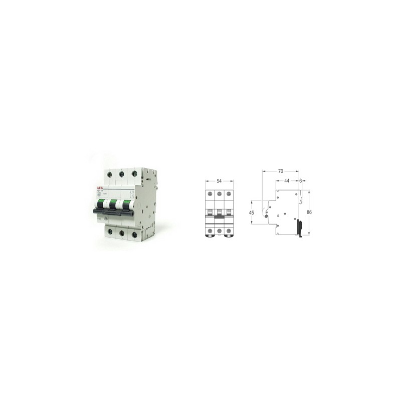 Automatic switch e90e c 3p 32a 4,5ka aeg
