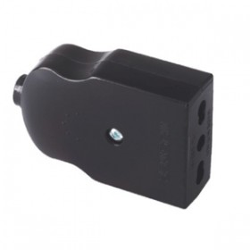 Presa elettrica bipasso volante compact 2p+terra 10/16a nera