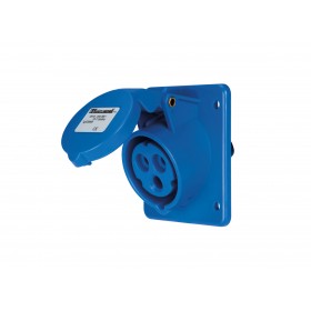 Enclosed intake output iec 309 2p t 16a blue ip44 cee