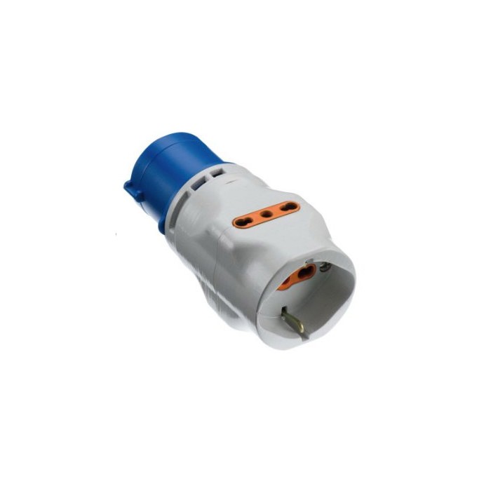 CEE mashio elektrischer Adapter 2 Steckdosen 16A Bypass...