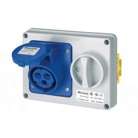 Interlocked outlet plafond cee bleu 16a ip44