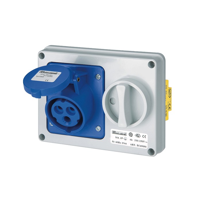 Jack built sperren cee 16a ip67 electric blue