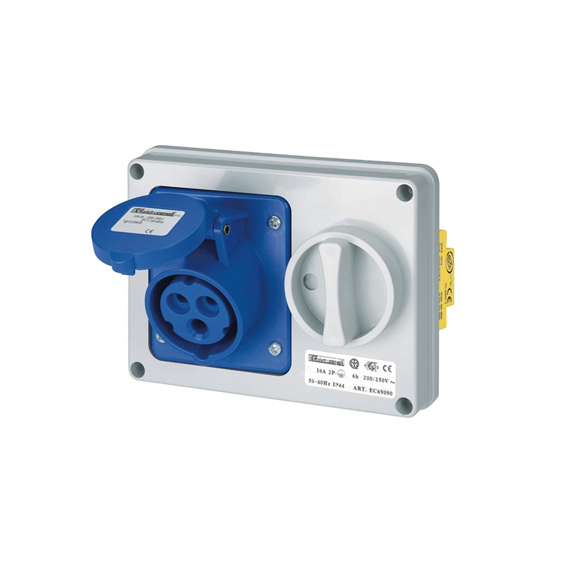 Presa interbloccata incasso cee blu 16a ip67...