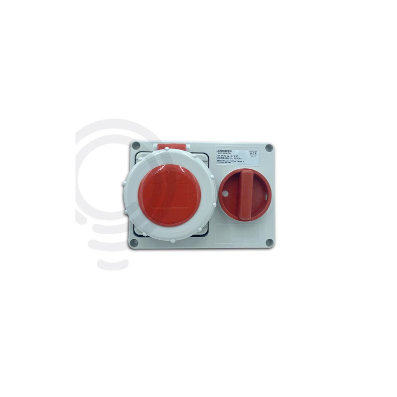 Presa interbloccata incasso orizzontale 3P+N+T IP67 rosso 16A 
