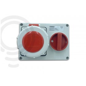 Presa interbloccata incasso orizzontale 3P+N+T IP67 rosso 16A 
