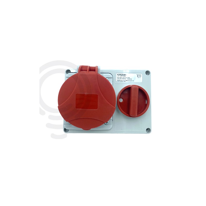 Recessed interlocked electrical socket 3p tn...