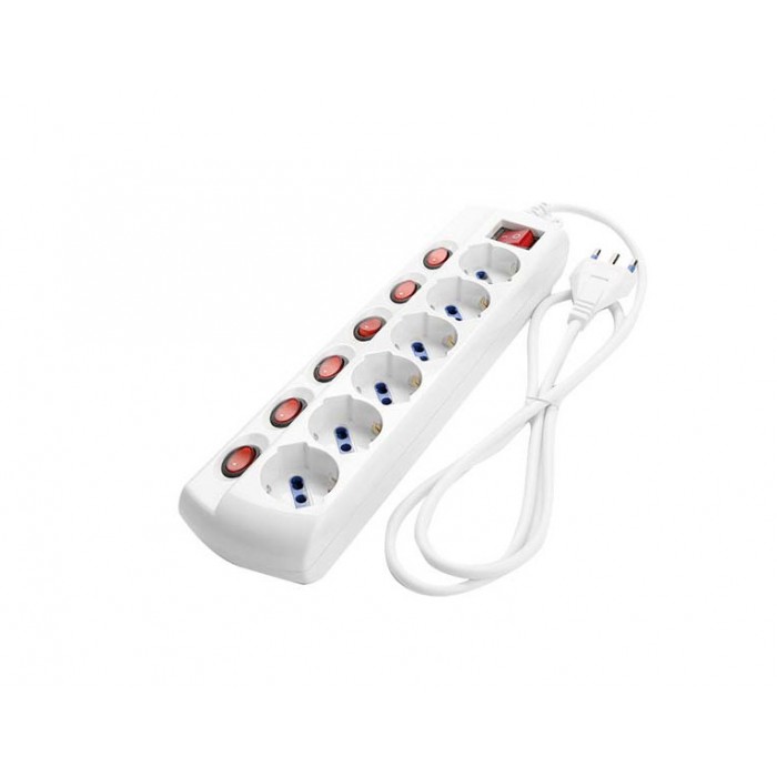 Electrical multiple socket 6places white schuko...