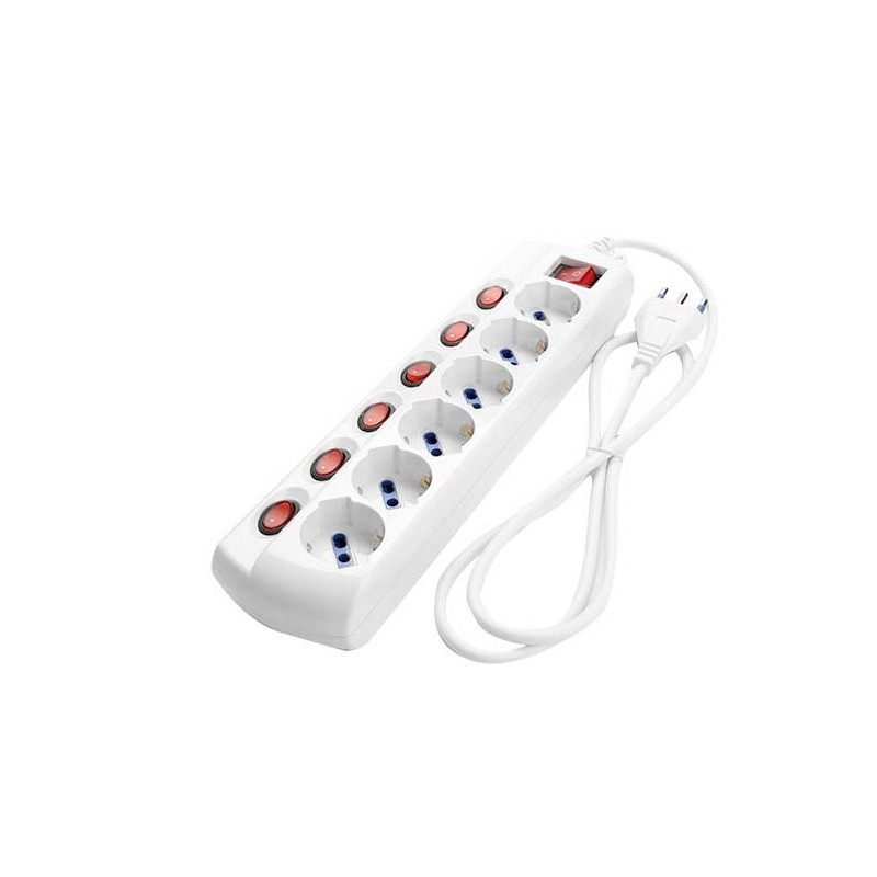 Multiprise électrique 6places blanc schuko...