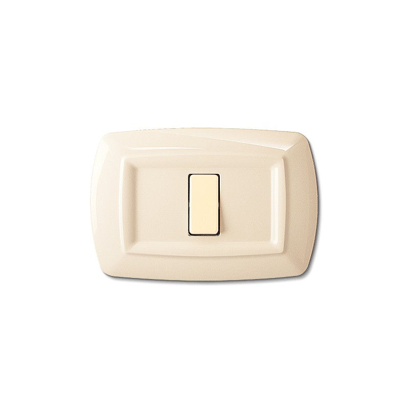 Placca tondo avorio 1foro adattabile mgic bticino 2591A elettrocanali