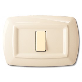 Placca tondo avorio 1foro adattabile mgic bticino 2591A elettrocanali