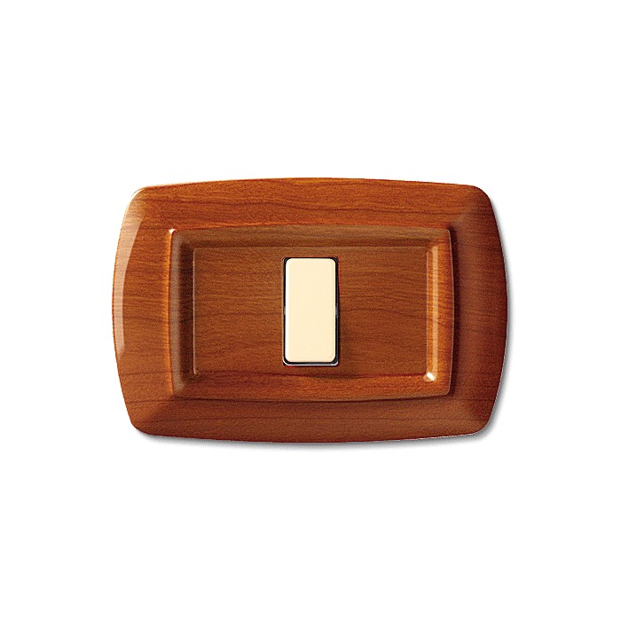 Rundplatte aus hellem holz 1 loch magic 2591lc...