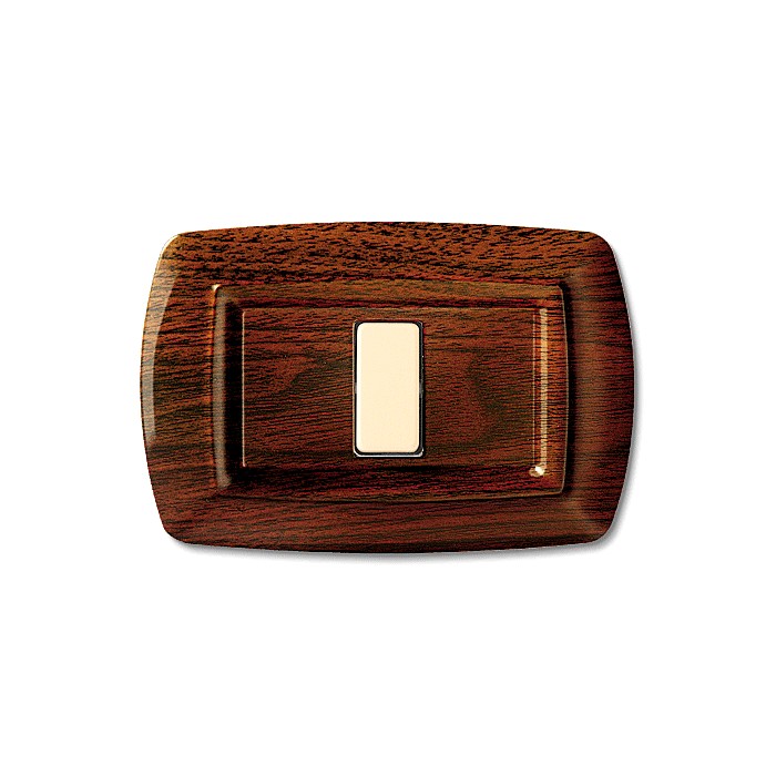 Placca tondo legno scuro 1 foro magic bticino 2591ls...