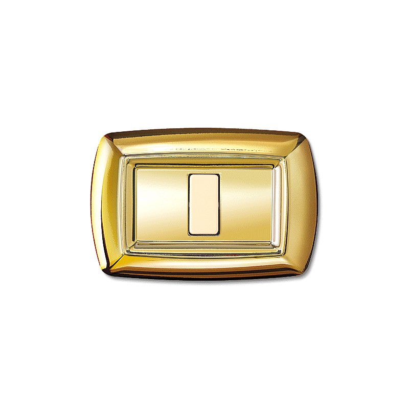 Placca tondo magic bticino 1foro oro lucido 2591OR elettrocanali