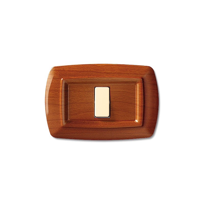 Placca tondo legno chiaro 2 foro magic 2592lc...