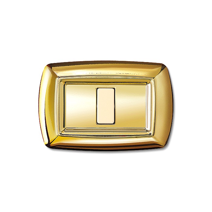 Placca tondo oro lucido 2 foro magic ticino 2592OR elettrocanali