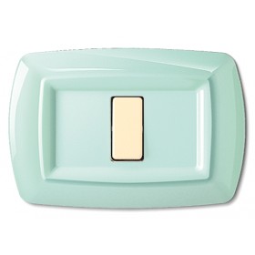 Placca tondo 2 fori verde pastello serie magic bticino 2592pg elettrocanali