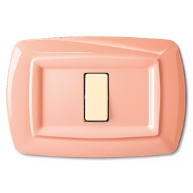 Placca tondo 2 fori arancio pastello serie magic bticino 2592po