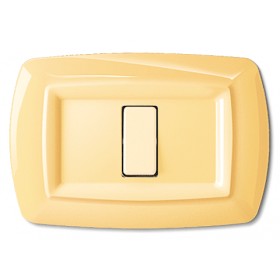 Assiette ronde 2 trous jaune pastel magie bticino série 2592py